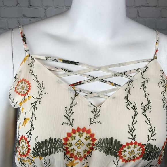 Maurices Ivory Floral Sheer Tunic Tank Top Plus Sz - Picture 4 of 7